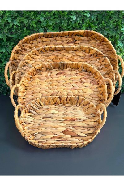 Hediye Köşkü Acar Bambu 4 Lü Oval Sunum Tepsi