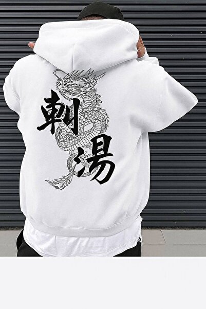 JANTIL MODA Unisex Oversize Φούτερ με κουκούλα με 3 κλωστές, τσέπη καγκουρό κ...