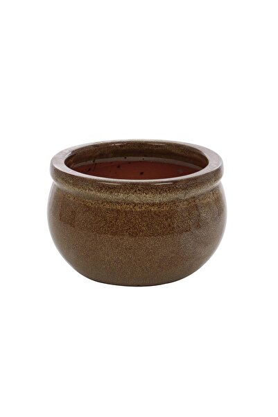 OEM Ghiveci ceramic, interior / exterior, rotund, maro, 25 x 15 cm, 21237 C
