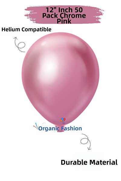 Organizasyon Pazarı Pack of 50 Balloons Chrome Pink 12 Inch Decoration Party ...