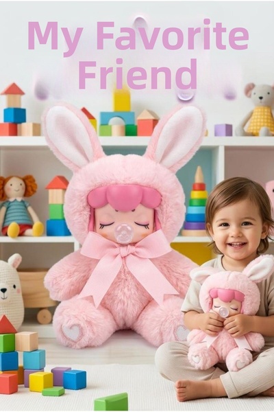 Tıfıl Toys دمية نانسي المحشوة - دمية رفيقة للنوم بطول 17 سم مع زي أرنب للأطفال