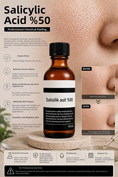 Puredermine 50% Salicylic Acid, Specially Developed for Acne-Prone, Oily, and...