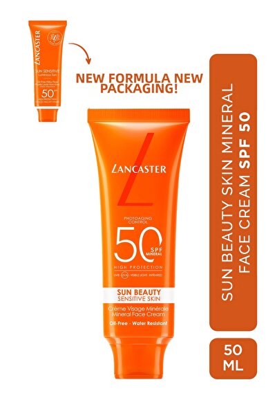 Lancaster Sun Beauty Sensitive Mineral Spf50 Facial Sunscreen with Mineral Fi...