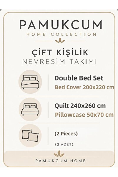 PAMUKCUM Cotton Satin Striped Double Duvet Cover Set