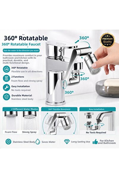 Şahin 360 °   Rotating Faucet Head Water Saving Device