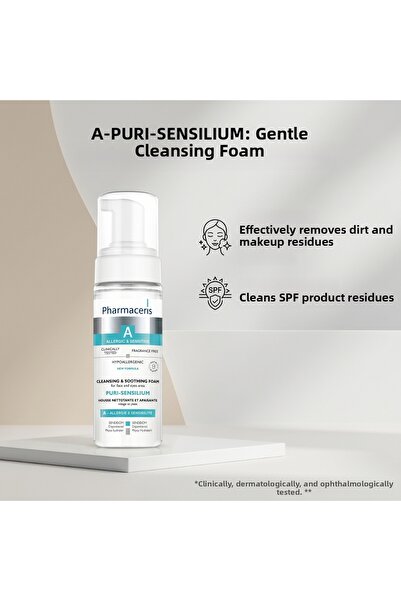 Pharmaceris Purifying, Soothing Face and Eye Cleansing Foam for Sensitive and...