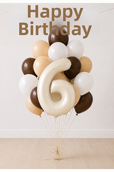 Balonsan -6- Age Retro Happy Birthday Banner Themed Balloon Bundle 20 Pieces