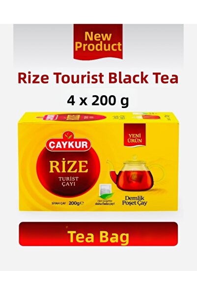 Çaykur أكياس شاي ريز تورست ديمليك 200 جرام × 4 قطع، علبة تحتوي على 40 عبوة شا...