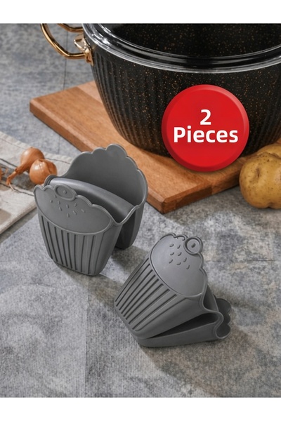Queen’s Kitchen (2 Pieces) Colorful Silicone Oven Mitts Heat Insulated Non-Sl...