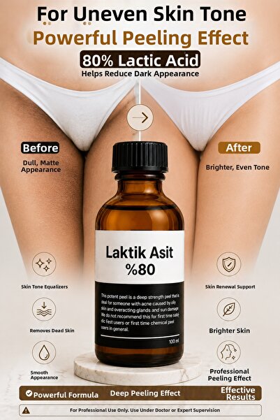 Puredermine 80% Lactic Acid Professional Peeling for Darkening Areas in Bikin...