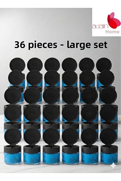 Adalinhome Glass Jar Ashtray with Lid – Anti-Odor Stylish Design 36 Pieces