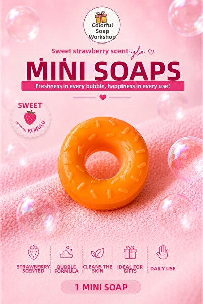 renkli izler atölyesi Strawberry Scented Mini Sweet Design Hand Soap Orange D...
