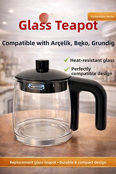 Whitehouse Beko BKK 2110 - وعاء شاي زجاجي متوافق مع حفلات الشاي