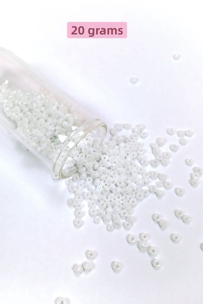 Generic Brand Bulk Glass Sand Beads (8/0) 3 mm - 20 Grams - Pearl White - Bnc...