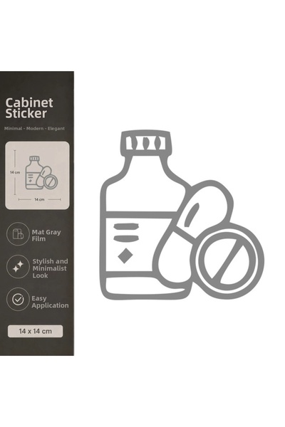 Reysa Tasarım Drugs Matte Gray Decorative Foil Sticker 14X14 cm