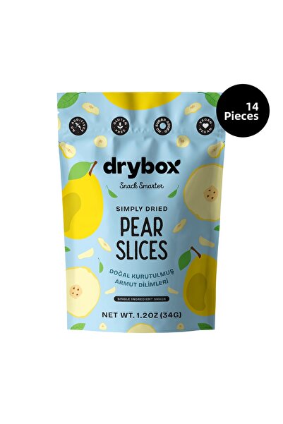 DRYBOX Natural Dried Pear Slices 34g Pack of 14 – No Added Sugar, 100% Natura...