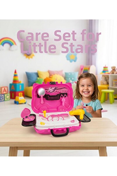 Tıfıl Toys Super Star Wheeled Hairdresser and Beauty Set - 10 Piece Education...