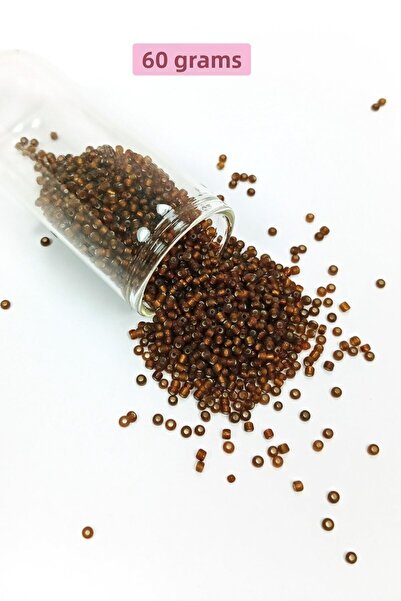 Bucuks Cast glass sand beads (11/0) 2 mm - 60 grams - very dark orange - bnc064