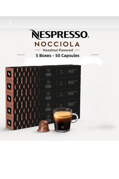 Nespresso Nocciola Hazelnut Flavored Capsule Coffee 5 Boxes