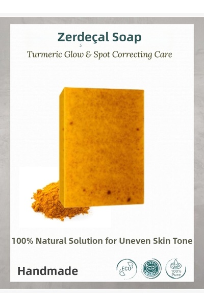 minia bahçe Turmeric Soap – 100% Natural Cold Production Handmade Soap, 100 Gr
