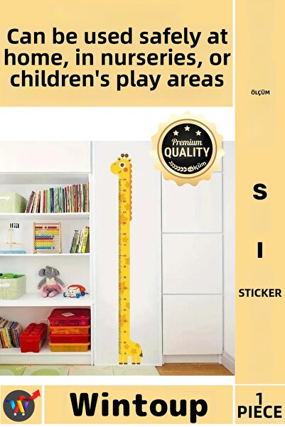 Wintoup # Sticker Baby Kids Room Wall Decoration Stylish Giraffe Height Measu...