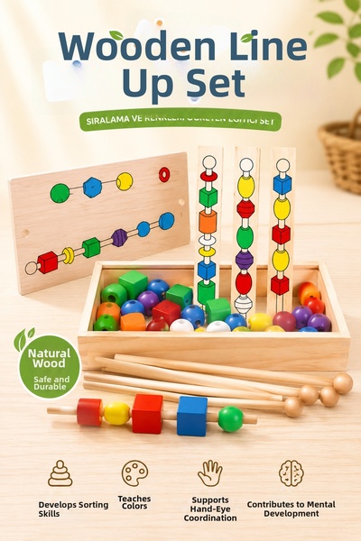Circle Toys Wooden Line up Set Montessori Educational Wooden Toy |   Color Ma...