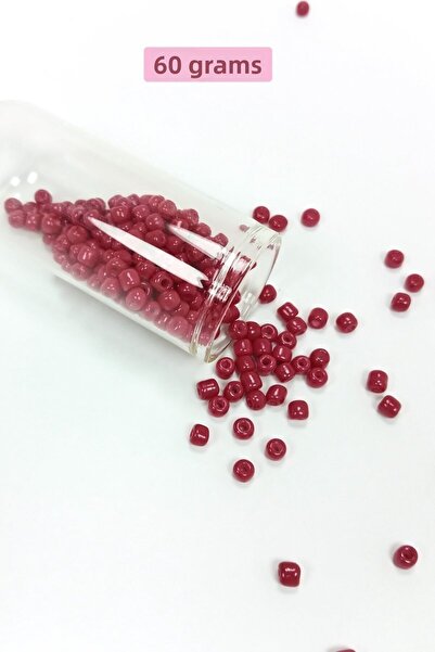 Royaleks Group Bulky Glass Sand Beads Large Size (6/0) 4 mm - 60 Grams - Burg...