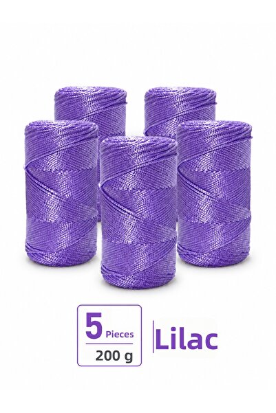 Bevella Macrame Cord Polyester Macrame Lilac 1 kg 5-Pack 2 mm 200 Gr