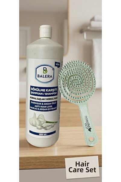 BALERA Shampoo Anti-Hair Loss with Garlic Extract 1000ml Pro Hair Brush Gift