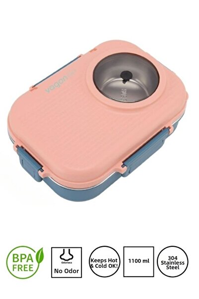 teknotrust Pink Lattice Design Lunch Box Single Layer - with Soup Bowl - Stai...