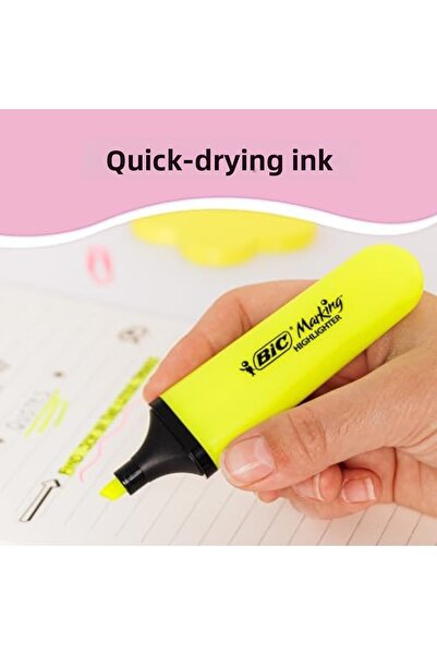 Yıldızan Msa Shop Marking Flat Highlighter Highlighter Pen 12-Piece Box, Yell...