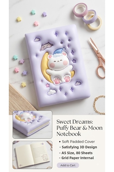 İpek Arya 3D Sponge Embossed Commemorative Daily Memory Notebook 14 × 21 cm 8...