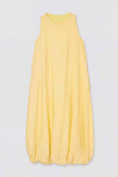 Drop by TrendyolMilla Yellow Modal Crew Neck Strappy Back Zipper Long Jumpsui...