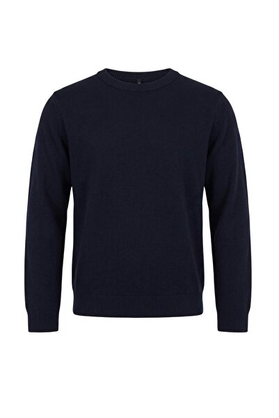 Trendyol Collection Wardrobe Essentials Navy Blue Oversize Soft Wool Basic Kn...