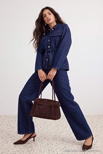 Trendyol Collection Dark Blue Jacket Jeans Denim Bottom - Top Set Twoaw27Au00052