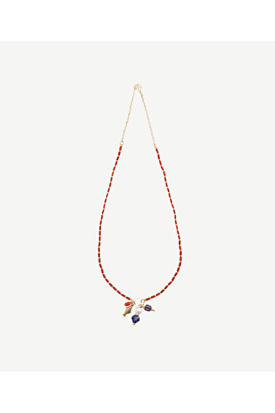 Yargıcı Charm Detaylı Mercan Kolye