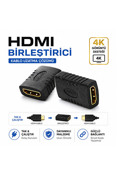 SepetteX HDMI Dişi Dişi Adaptör | HDMI Uzatma Aparatı | HDMI Birleştirici | K...