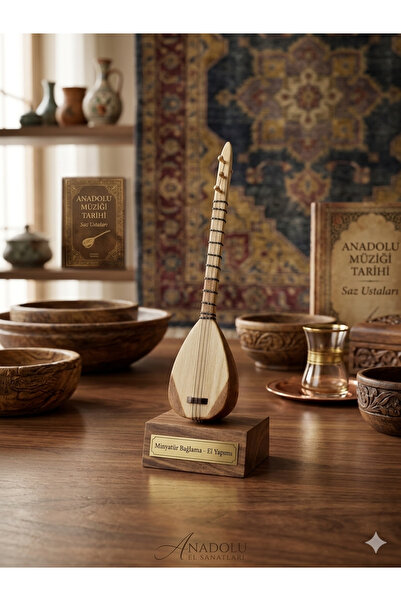 MERDAN MÜZİK EVİ Minyatür 17cm minyatür bağlama saz el emeği göz nuru güzel i...