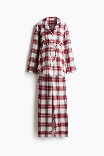 H&M MAMA Pamuklu Flanel Pijama Takımı