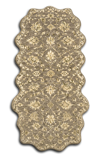 Rugs Modern Halı SDT Eskitme Desenli Klasik Kahve Oval Formlu Dokuma Taban De...