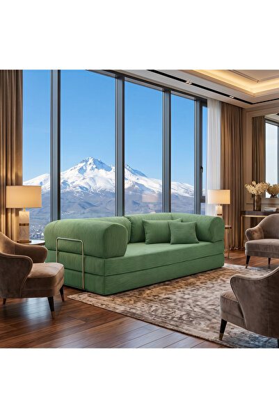 DECHOME Meganest 200x100 Modern Fitilli Kadife Kanepe| Yatak Olabilen, Dayanı...