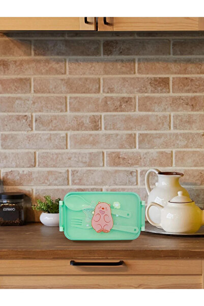 Miniso We Bare Bears Lisanslı Boz Ayı Çatal Kaşıklı Yemek Kabı – 470 Ml Sızdı...