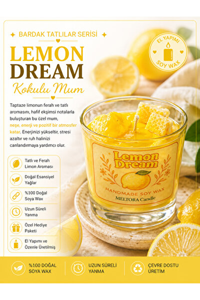 MELTORA Limon Kokulu Mum Bardak Tatlı