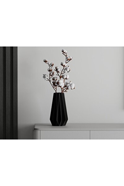 Sani Vază decorativă, Tampa 130 x 130 x 200 mm, Negru mat
