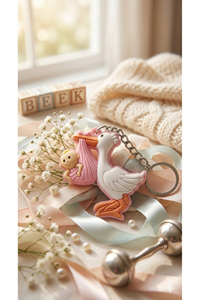 Deniz Party Store Pembe Leylek anahtarlık 1 adet