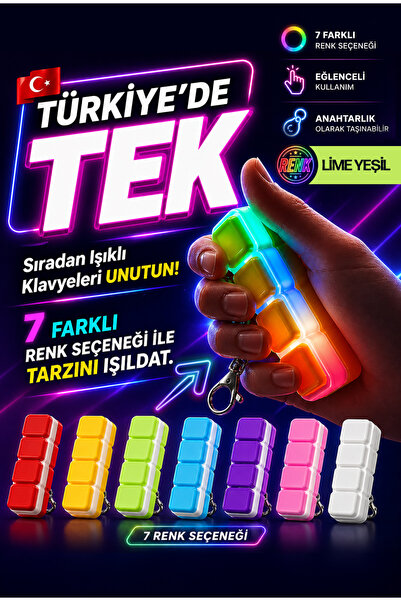 TriDex Işıklı Klavye Anahtarlık (Yesil)- Yavaş ve Hızlı Rastgele Tüm Renkler ...