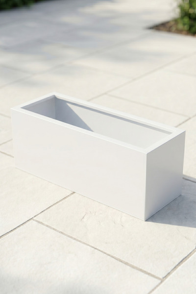 Desen Dekorasyon Zenith 80x29 cm Yatay Dikdörtgen Beyaz Saksılık - İç ve Dış ...