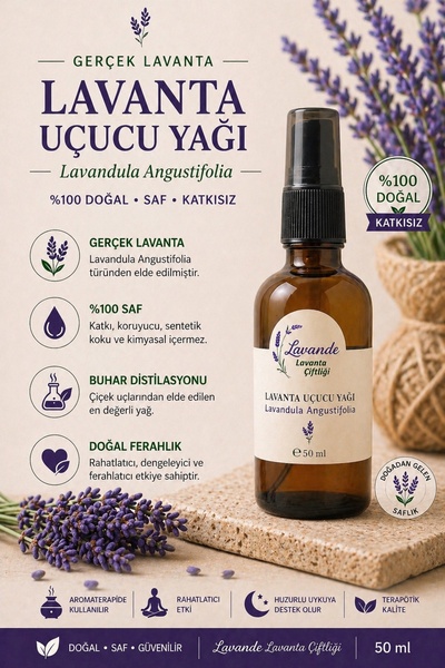 Lavande Lavanta Yağı L. Angustifolia 50ml Sprey