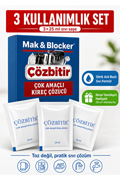 Mak & Blocker Çözbitir Kettle Kahve Makinesi Duş Başlığı Ütü Kireç Çözücü Sıv...