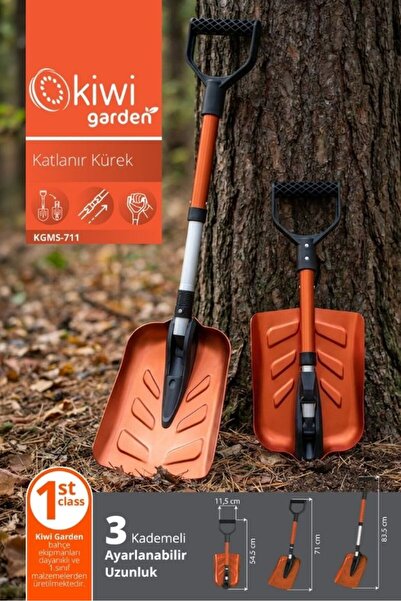 Kiwi Garden KGMS-711 Katlanır Kürek Alüminyum Gövde Kompakt Tasarım Taşınabilir